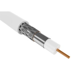 Кабель коаксиальный RG6 CCS 75Ом FPE PVC белый (100м) GENERICA