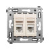 Компьютерная розетка RJ-45 в стену, кат.6А двойная, Avanti, ванильная дымка Компьютерная розетка RJ-45 в стену, кат.6А двойная, Avanti, ванильная дымка