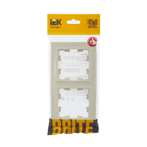 BRITE Рамка 2-местная РУ-2-БрКр бежевый IEK BRITE Рамка 2-местная РУ-2-БрКр бежевый IEK