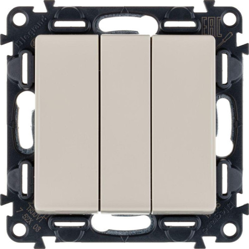 Выключатель 3-кл. СП Valena Life 10А IP20 250В 10AX с лицев. панелью винтов. зажимы механизм сл. кость Leg 752503 Выключатель 3-кл. СП Valena Life 10А IP20 250В 10AX с лицев. панелью винтов. зажимы механизм сл. кость Leg 752503