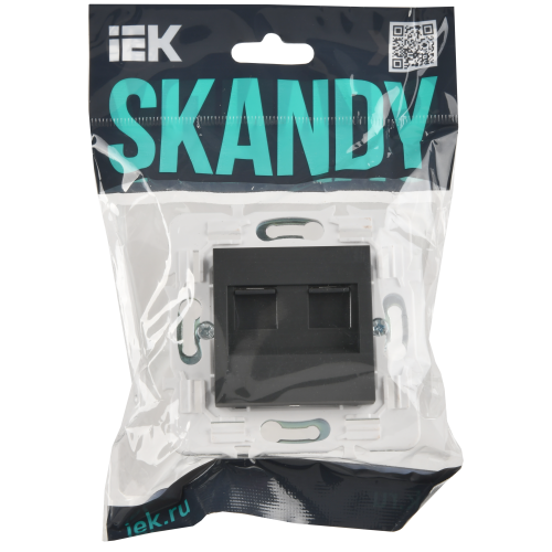 SKANDY Розетка компьютерная двойная RJ45 кат.6 SK-K04G графит IEK SKANDY Розетка компьютерная двойная RJ45 кат.6 SK-K04G графит IEK