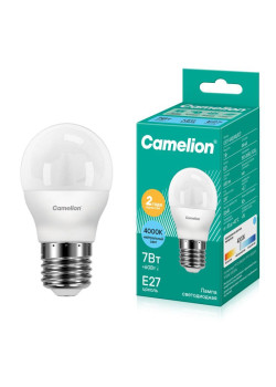 Лампа светодиодная LED7-G45/845/E27 7Вт шар матовая 4500К бел. E27 590лм 170-265В Camelion 12072