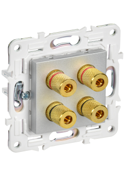 SKANDY Аудиорозетка 4-местная SK-A01S серебряный IEK