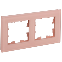 BRITE Рамка 2-местная РУ-2-2-БрП стекло персиковый матовый IEK
