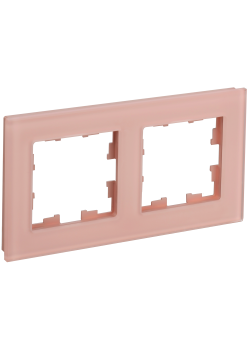 BRITE Рамка 2-местная РУ-2-2-БрП стекло персиковый матовый IEK
