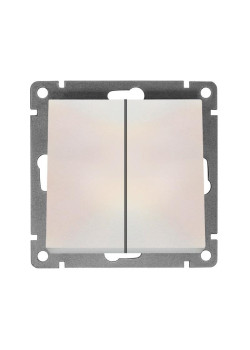 Выключатель 2-кл. СП Афина 10А IP20 механизм жемчуг Universal A0023-OBr