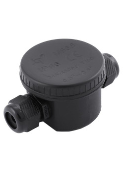 LD544 Коробка распределит. водонепрониц круглая 2 вых. с 3-конт.коннектором, 450V,106х64х46