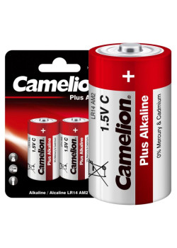 Элемент питания алкалиновый C/LR14 1.5В Plus Alkaline LR14-BP2 BL-2 (блист.2шт) Camelion 1653