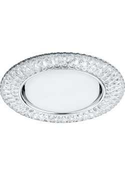 Светильник встраиваемый с белой LED подсветкой Feron CD4043 потолочный GX53 без лампы, прозрачный, хром