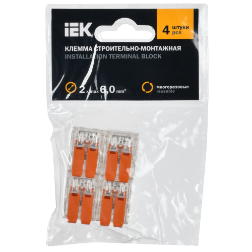 Строительно-монтажная клемма СМК 221-612 (4шт/упак) IEK