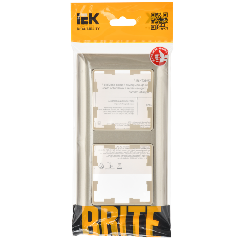 BRITE Рамка 2-местная РУ-2-Бр бежевый/шампань IEK BRITE Рамка 2-местная РУ-2-Бр бежевый/шампань IEK
