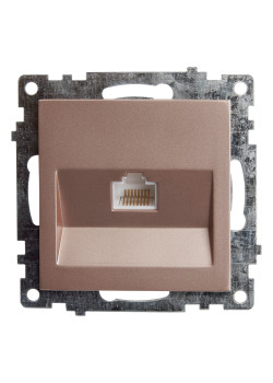 Розетка компьютерная 1-местная RJ-45 (механизм), STEKKER GLS00-7107-02, серия Катрин, шампань