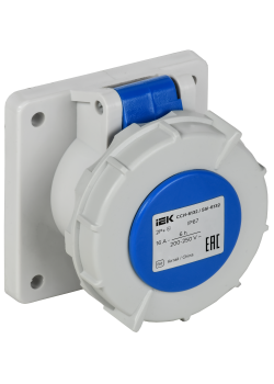 Розетка встраиваемая прямаяССИ-6132 16А-6ч 220В 2P+PE IP67 IEK