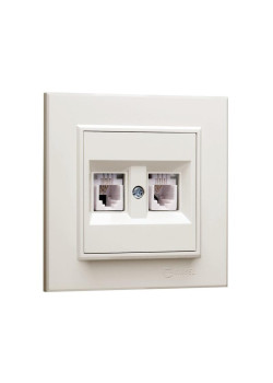 Розетка компютерная CAT5 + гнездо СП Karea IP20 крем. Makel 56010035