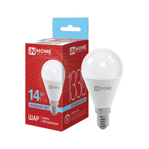 Лампа светодиодная LED-ШАР-VC 14Вт 230В E14 6500К 1330лм IN HOME 4690612047850