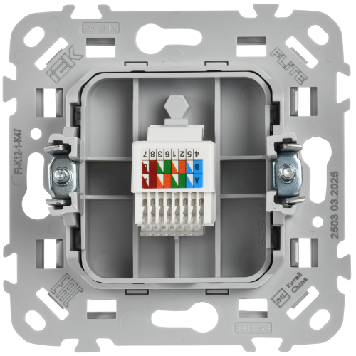 FLITE Розетка компьютерная RJ45 категория 5Е UTP РК5е-1-0-ФлА алюминий IEK