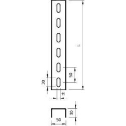Профиль U-образный 30х50 L3000 2мм US 3 300 FS OBO 6342340