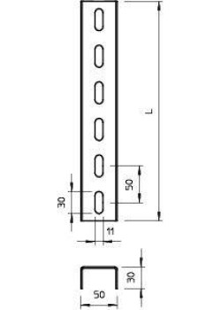 Профиль U-образный 30х50 L2000 2мм US 3 200 FS OBO 6342338