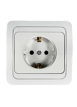 Розетка 1-м CLASSICO с заземл. 2028 бел. ASD / IN HOME 4680005959907