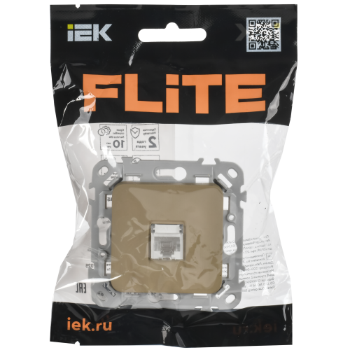 FLITE Розетка компьютерная RJ45 категория 6 UTP РК6-1-0-ФлХ хаки IEK
