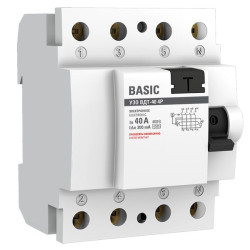 ВДТ ВДТ-40 4P 40А 300мА тип АС эл. 4,5кА BASIC