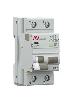 АВДТ DVA-6 1P+N 16А х-ка B 10мА тип A эл-мех. 6кА AVERES EKF