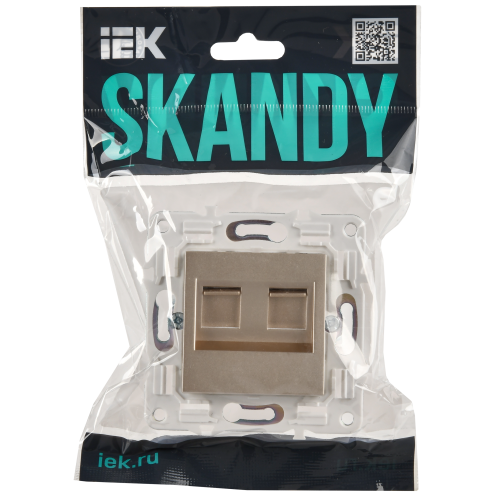 SKANDY Розетка компьютерная двойная RJ45 кат.6 SK-K04Sa песочный IEK SKANDY Розетка компьютерная двойная RJ45 кат.6 SK-K04Sa песочный IEK