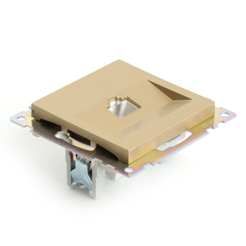 Розетка компьютерная 1-местная RJ-45 (механизм), STEKKER, GLS00-7107-08, серия Катрин, золото Розетка компьютерная 1-местная RJ-45 (механизм), STEKKER, GLS00-7107-08, серия Катрин, золото