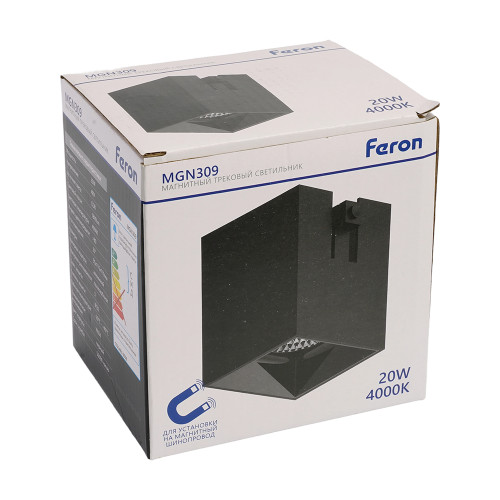 Светильник светодиодный Feron MGN309 трековый низковольтный 20W, 1800 Lm, 4000К, 35 градусов, черный Светильник светодиодный Feron MGN309 трековый низковольтный 20W, 1800 Lm, 4000К, 35 градусов, черный