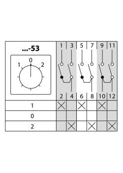 Кулачковый переключатель КПУ38-40/53 (1-0-2 3р) TDM
