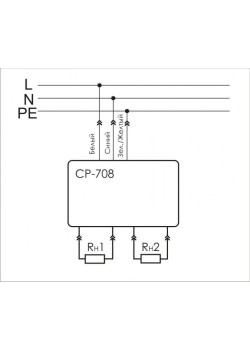 Реле напряжения CP-708 (однофазный; микропроцессорный; цифровая индикация напряжения; розеточный тип корпуса; для установки в монтажную коробку d60мм 150-300В 10А 1Z IP20) F&F EA04.009.008
