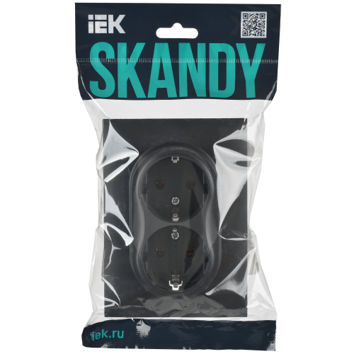 SKANDY Розетка 2-местная с заземлением без защитных шторок 16А в сборе SK-R08T титан IEK SKANDY Розетка 2-местная с заземлением без защитных шторок 16А в сборе SK-R08T титан IEK