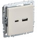 BRITE Розетка USB A+C 18Вт РЮ11-1-БрКр бежевый IEK