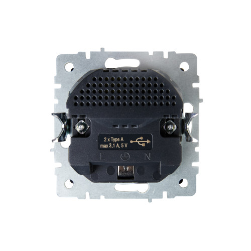 BRITE Розетка 1-местная с заземлением с защитными шторками 16А с USB A+A 5В 3,1А РЮш10-2-БрМ маренго IEK BRITE Розетка 1-местная с заземлением с защитными шторками 16А с USB A+A 5В 3,1А РЮш10-2-БрМ маренго IEK