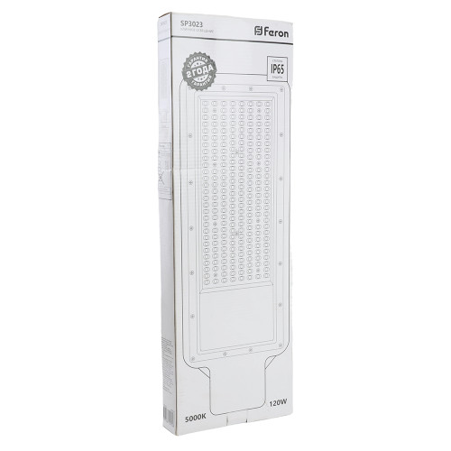 Светодиодный уличный консольный светильник Feron SP3023 120W 5000K 230V, серый Светодиодный уличный консольный светильник Feron SP3023 120W 5000K 230V, серый