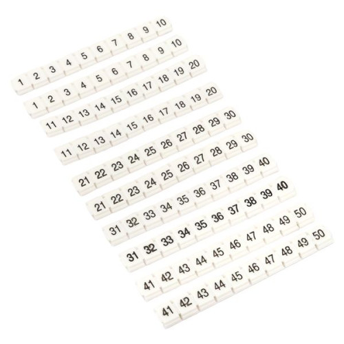 Маркеры для ST/Push-in 2,5 с нумерацией 1-50 для крепления сбоку (100 шт.) EKF