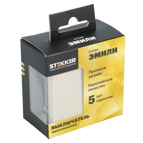 Выключатель 1-клавишный (механизм), STEKKER, 250В, 10А, серия Эмили, RSW10-5103-08, кашемир, soft touch Выключатель 1-клавишный (механизм), STEKKER, 250В, 10А, серия Эмили, RSW10-5103-08, кашемир, soft touch