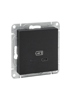 Механизм розетки USB-С, быстрая, чёрн. Эпика EKF