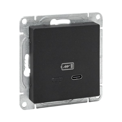 Механизм розетки USB-С, быстрая, чёрн. Эпика EKF