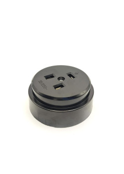 Разъем РШ-ВШ ОП 32А 250В 2P+PE кругл. черн. TOKOV ELECTRIC TKL-OVOP-2P+PE-C05