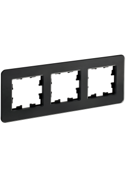 BRITE Рамка 3-местная РУ-3-2-Бр стекло черный RE IEK