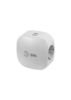 Разветвитель 3-м с заземл. 16А IP20 SP-3e-USB-2A 220В + 2хUSB 2000мА защ. шторки бел. Эра Б0015243