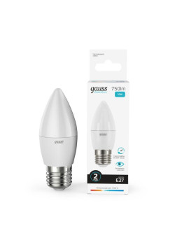 Лампа светодиодная Elementary 10Вт свеча 4100К нейтр. бел. E27 750лм GAUSS 30220