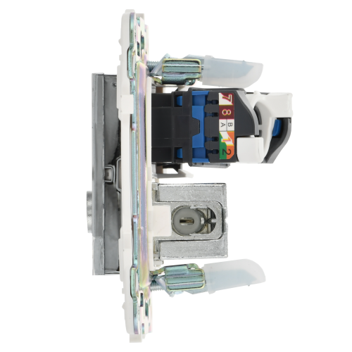 SKANDY Розетка двойная TV+RJ45 кат.6 SK-A15N металл никель IEK