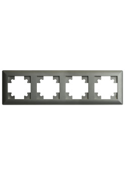 Рамка STEKKER, PFR00-7004-06 4-местная, пластик, серия Катрин, графит