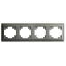 Рамка STEKKER, PFR00-7004-06 4-местная, пластик, серия Катрин, графит Рамка STEKKER, PFR00-7004-06 4-местная, пластик, серия Катрин, графит