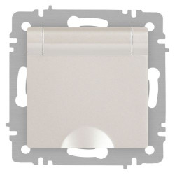 Розетка 1-м СП Accent 6-203-06 16А IP20 250В 2P+E Schuko с крышкой AL/CU перламутр. Intro Б0063429