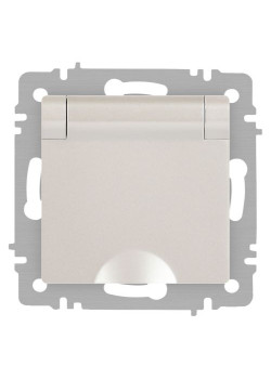 Розетка 1-м СП Accent 6-203-06 16А IP20 250В 2P+E Schuko с крышкой AL/CU перламутр. Intro Б0063429
