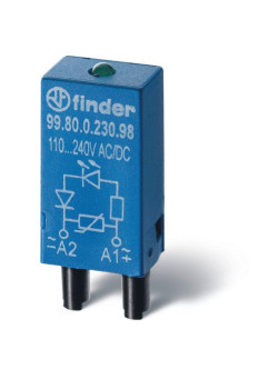 Модуль индикации и защиты LED + диод ( + A1) 6...24В DC зел. FINDER 9980902499