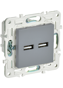 SKANDY Розетка USB A+A 3,1А SK-R15Gr серый IEK
